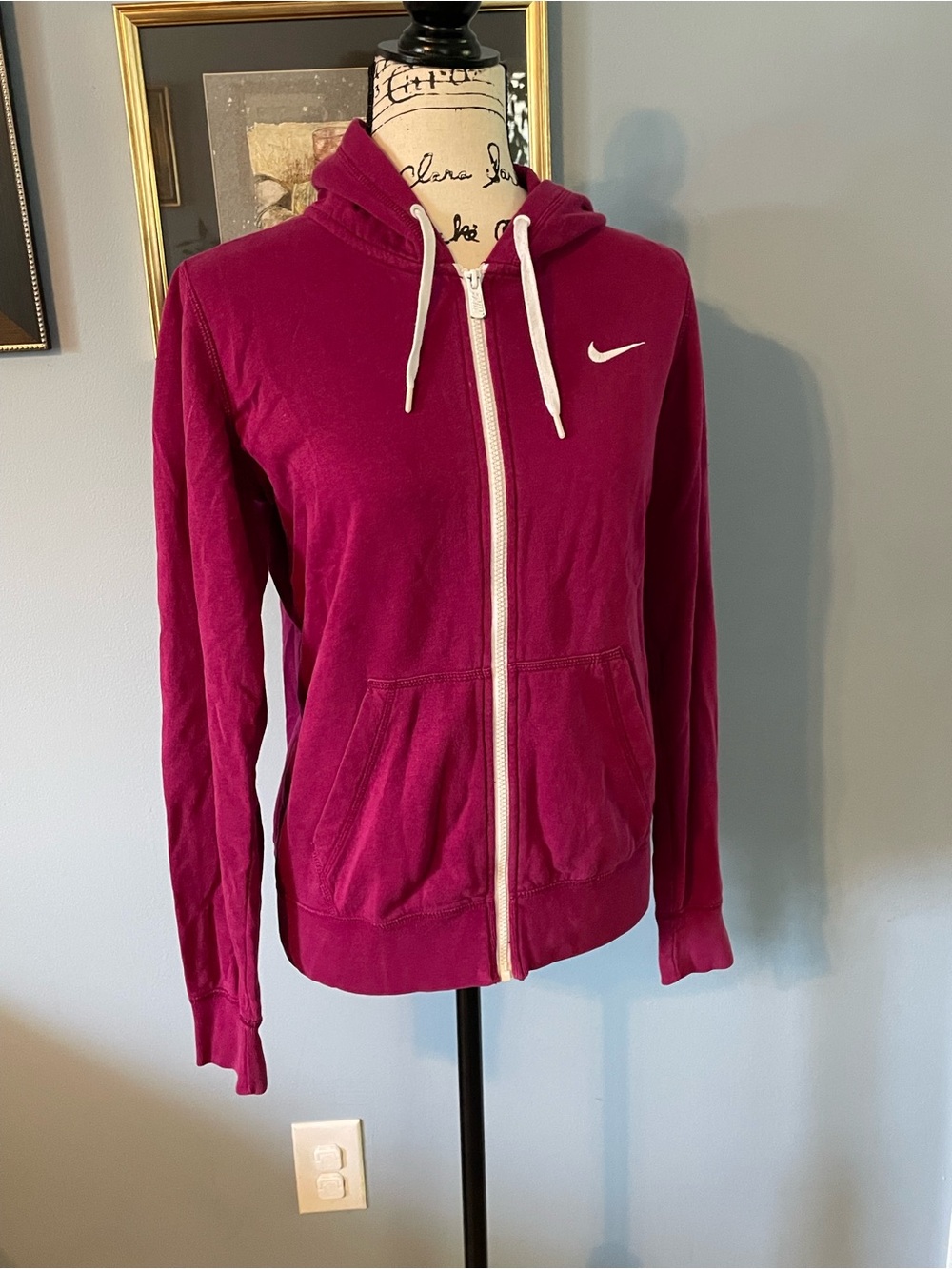 Nike Women's Magenta Full-Zip Hoodie with White Accents